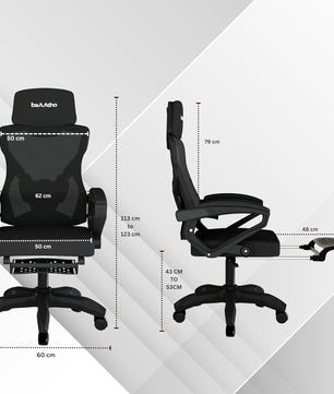 beAAtho Astra: Luxurious Leg Support, 4D Lumbar Support, 145° Recline & Adjustable Tilt Office & Study Mesh High Back Chair