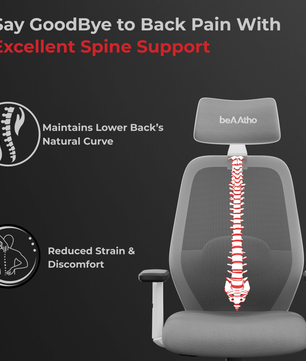 Vertex High-Back Ergonomic Office Mesh Chair 3-Years Warranty – 2D Adjustable Headrest, Armrest & Lumbar Support, Heavy-Duty Metal Chrome Wheelbase-(DIY-Do It Yourself) White-Grey