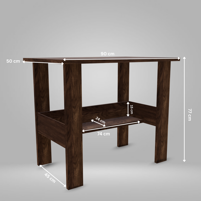 beAAtho Spectrum Desk - Multipurpose Workstation for Home, Office, or Study, Engineered Wood with Large Spacious Top, Open Shelf Storage, Durable & Tested for Strength, Easy to Assemble.(Beige)(DIY)