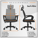 beAAtho Verona Mesh Chair | 3-Year Limited Warranty | Sturdy Nylon base Mesh Revolving Office Chair
