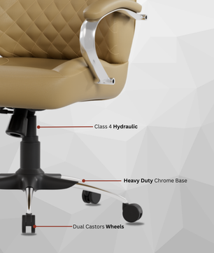 Zen Leatherette Executive Office Chair | High Back Revolving Chair with Integrated Lumbar Support | Ergonomic & Comfortable Seating | 3-Year Warranty | Adjustable Height |