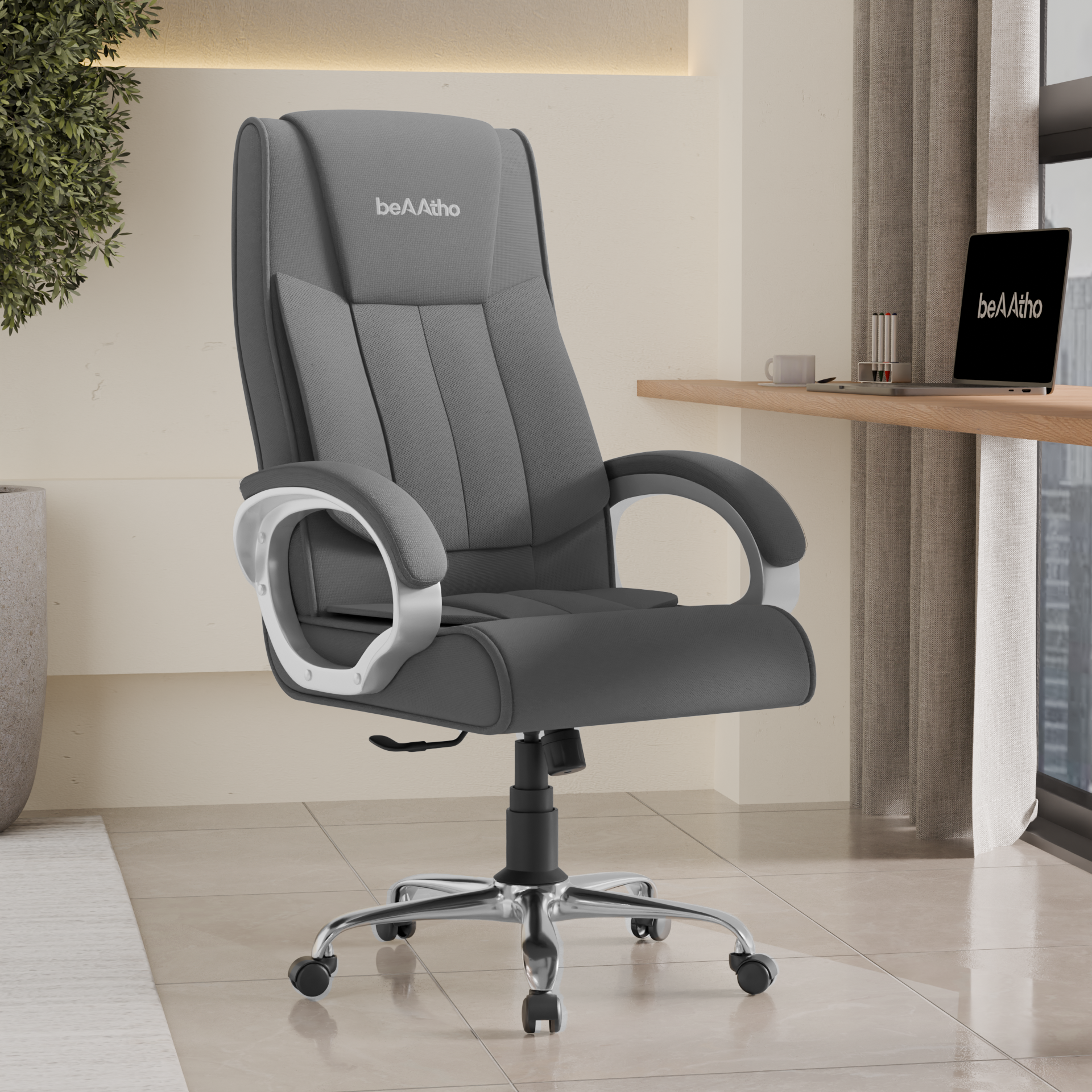 Berlin Orthopedic Boss Chair -3-Year Warranty | Breathable Executive Office Chair | Ergonomic High- Back Chair-Cushioned Seat & Armrests | Metal Base.