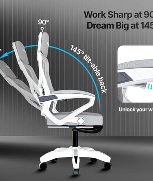 beAAtho Astra: Luxurious Leg Support, 4D Lumbar Support, 145° Recline & Adjustable Tilt Office & Study Mesh High Back Chair