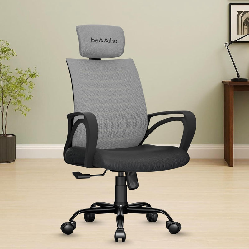 beAAtho Verona Mesh Chair | 3-Year Limited Warranty | Sturdy Nylon base Mesh Revolving Office Chair