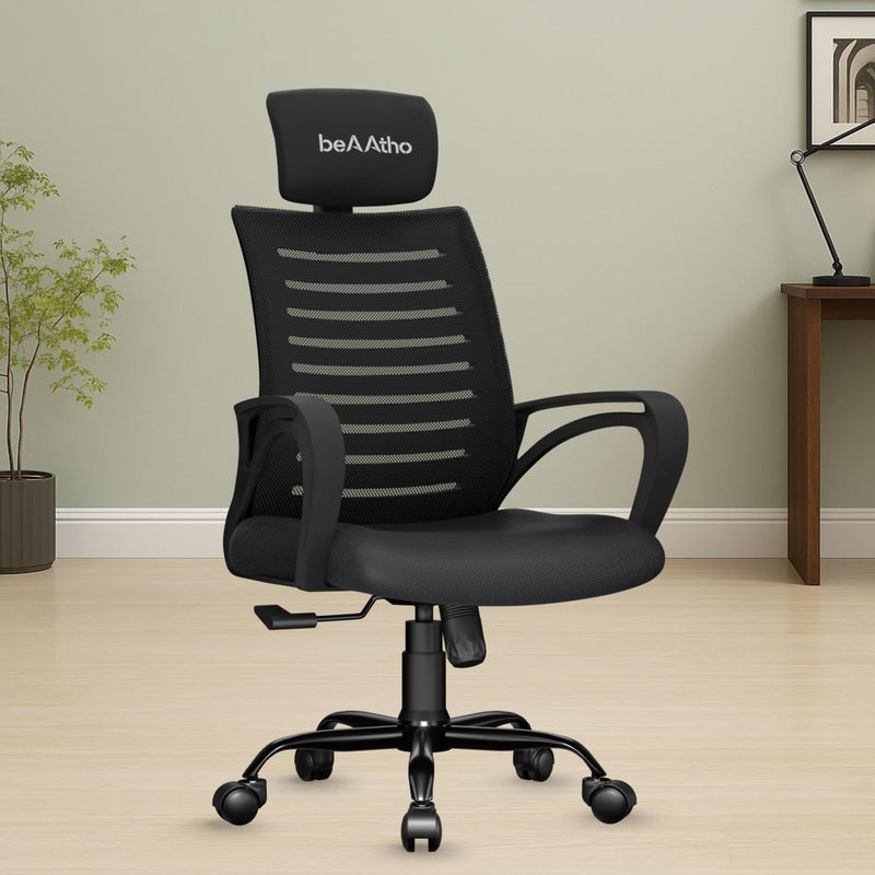 beAAtho Verona Mesh Chair | 3-Year Limited Warranty | Sturdy Nylon base Mesh Revolving Office Chair