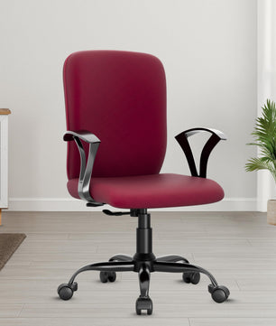 beAAtho Falcon Mid-Back Fabric Office Chair, Ergonomic Home Office Desk Chair with 3-Years Warranty by beAAtho, Rocking-tilt Mechanism & Heavy Duty Metal Base ( Black )