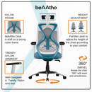 Dusk Ergonomic High Back Mesh Office Chair | Adjustable Lumbar Support, Adjustable Armrests,| Home Office Desk Chair, 3 Years Warranty