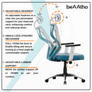 Dusk Ergonomic High Back Mesh Office Chair | Adjustable Lumbar Support, Adjustable Armrests,| Home Office Desk Chair, 3 Years Warranty