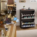 beAAtho® Zento Shoe Cabinet with Tilt-Out Drawers | 2 DOOR | Modern Wooden Shoe Organizer for Home & Office | Durable & Elegant | DIY |