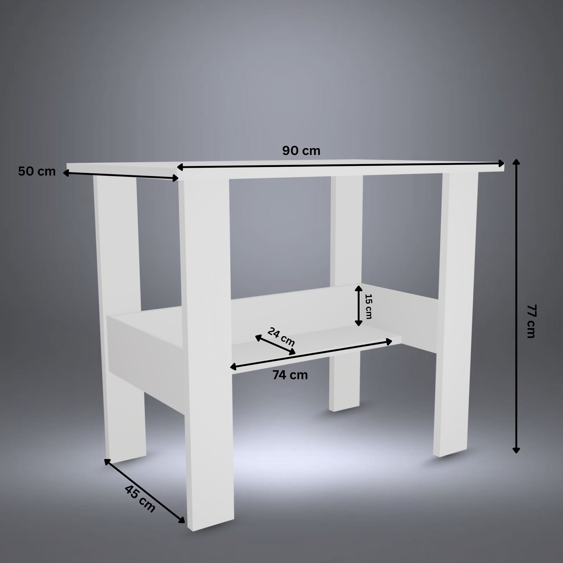 beAAtho Spectrum Desk - Multipurpose Workstation for Home, Office, or Study, Engineered Wood with Large Spacious Top, Open Shelf Storage, Durable & Tested for Strength, Easy to Assemble.(Beige)(DIY)