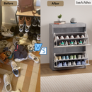 beAAtho® Zento Shoe Cabinet with Tilt-Out Drawers | 2 DOOR | Modern Wooden Shoe Organizer for Home & Office | Durable & Elegant | DIY |