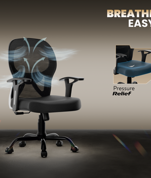 Leo Ergonomically Adjustable Executive High Back Mesh Home & Office Revolving Chair with 3 Years Warranty