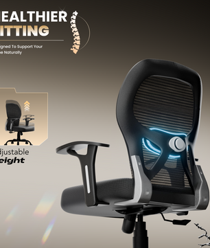 Leo Ergonomically Adjustable Executive High Back Mesh Home & Office Revolving Chair with 3 Years Warranty