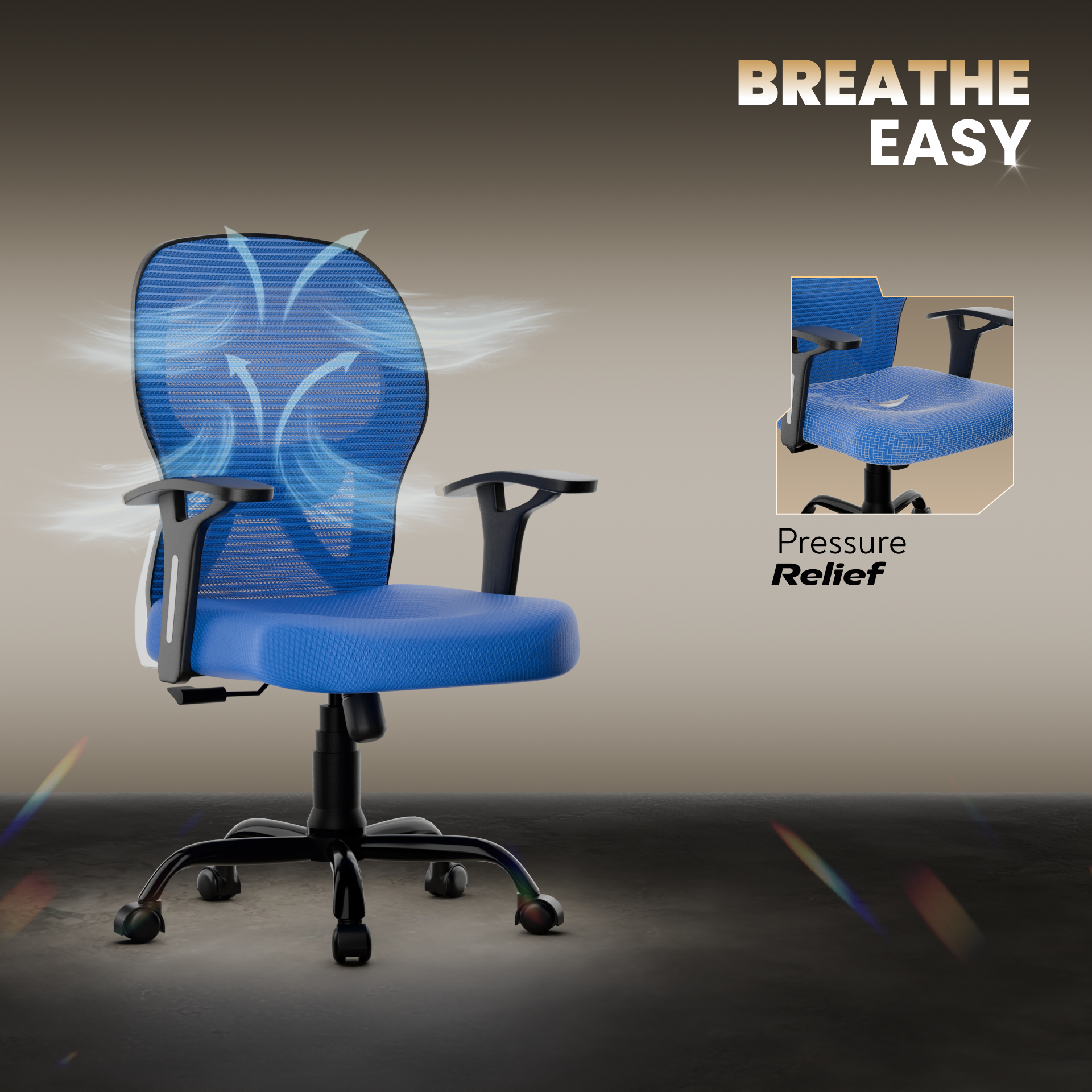 Leo Ergonomically Adjustable Executive High Back Mesh Home & Office Revolving Chair with 3 Years Warranty