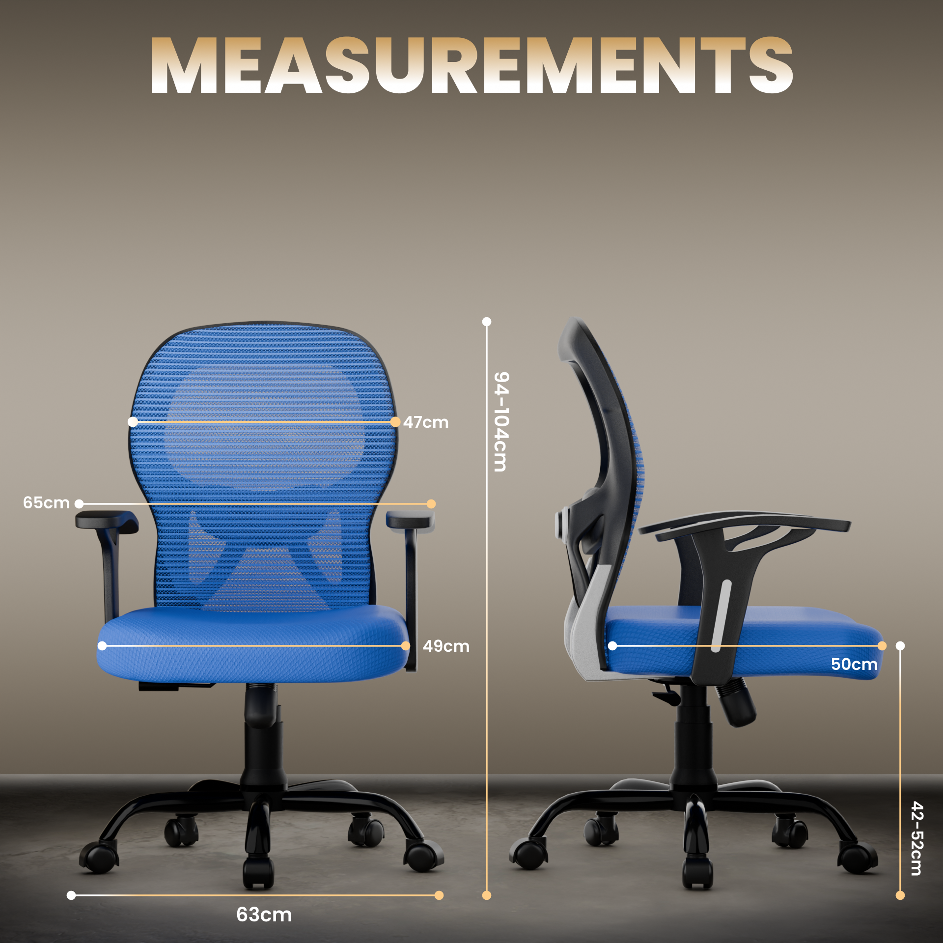 Leo Ergonomically Adjustable Executive High Back Mesh Home & Office Revolving Chair with 3 Years Warranty