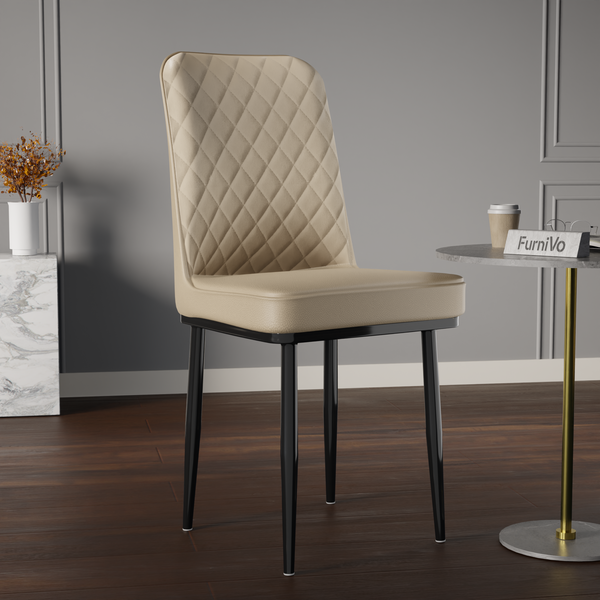 FurniVo IKON Premium Dining Chair with Cushioned Seat & Metal Legs | Premium Accent Chair for Living Room, Bedroom & Balcony | D.I.Y
