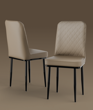FurniVo IKON Premium Dining Chair with Cushioned Seat & Metal Legs | Premium Accent Chair for Living Room, Bedroom & Balcony | D.I.Y