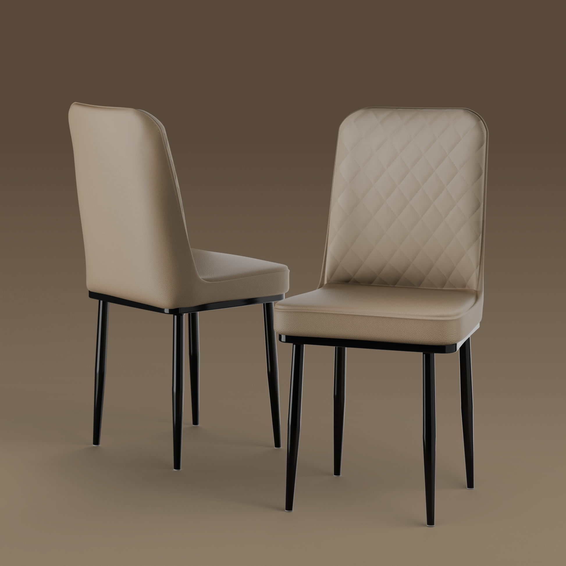 FurniVo IKON Premium Dining Chair with Cushioned Seat & Metal Legs | Premium Accent Chair for Living Room, Bedroom & Balcony | D.I.Y