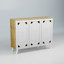 beAAtho Brisk 3-Door Engineered Wood Multipurpose Storage Rack, Anti-Termite Treated Shoe, Book & Utility Organizer- DIY