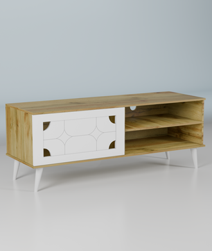 beAAtho NEXA – Elegant Engineered Wood TV Unit with Closed & Open Storage | Wotan Oak- Beige