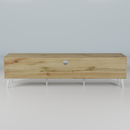 beAAtho Vivid Modern TV Unit – Wooden Entertainment Stand with Storage & Cable Management | Wotan Oak- Beige