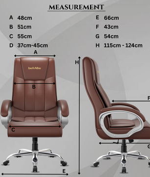Berlin Orthopedic Boss Chair -3-Year Warranty | Breathable Executive Office Chair | Ergonomic High- Back Chair-Cushioned Seat & Armrests | Metal Base.