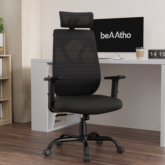 Dusk Ergonomic High Back Mesh Office Chair | Adjustable Lumbar Support, Adjustable Armrests,| Home Office Desk Chair, 3 Years Warranty