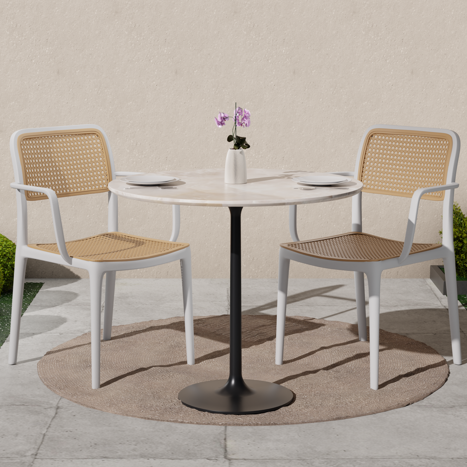 beAAtho Bloom Designer Chair for Dining, Living Room, Bedroom, Cafeteria, Cafe, Restaurant & Hotel | Modern Accent Chair | Ergonomic Comfort | Indoor & Outdoor Use | 3-Year Warranty |