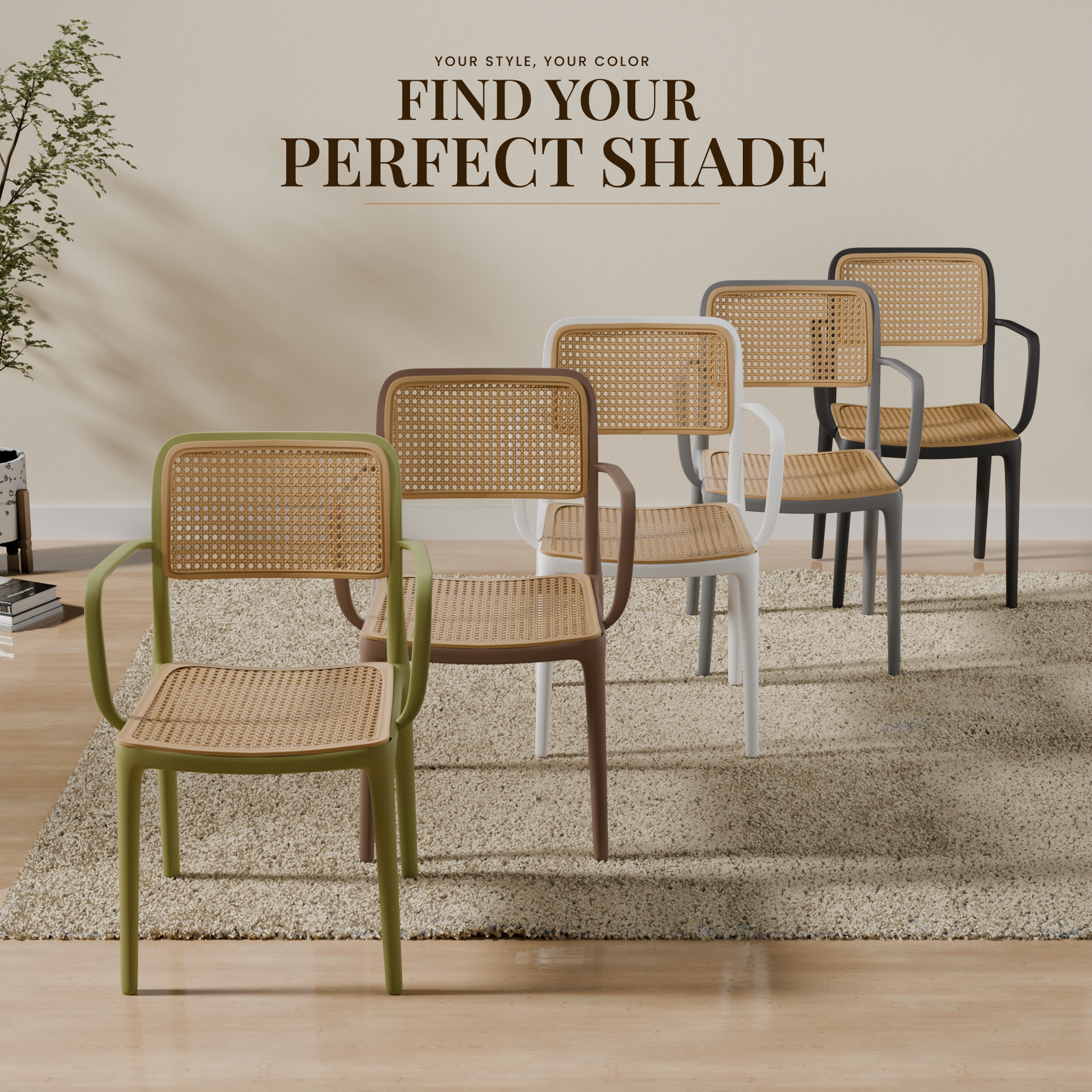 beAAtho Bloom Designer Chair for Dining, Living Room, Bedroom, Cafeteria, Cafe, Restaurant & Hotel | Modern Accent Chair | Ergonomic Comfort | Indoor & Outdoor Use | 3-Year Warranty |