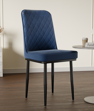 FurniVo IKON Premium Dining Chair with Cushioned Seat & Metal Legs | Premium Accent Chair for Living Room, Bedroom & Balcony | D.I.Y
