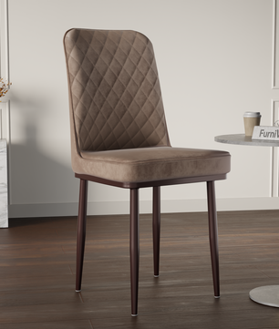 FurniVo IKON Premium Dining Chair with Cushioned Seat & Metal Legs | Premium Accent Chair for Living Room, Bedroom & Balcony | D.I.Y