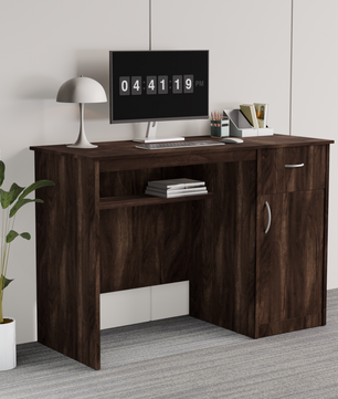 beAAtho Fusion Work & Study Desk for Home & Office with Under-Desk Storage Shelf, Drawer & Cabinet, 17mm Engineered Wood, Computer/Writing Desk for Adults & Students with 3 Year Warranty (Beige)
