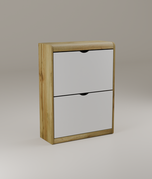 beAAtho® Zento Shoe Cabinet with Tilt-Out Drawers | 2 DOOR | Modern Wooden Shoe Organizer for Home & Office | Durable & Elegant | DIY |