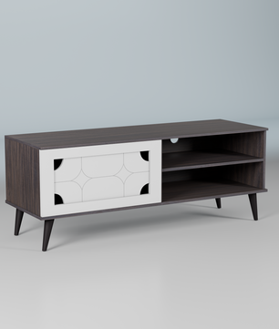 beAAtho NEXA – Elegant Engineered Wood TV Unit with Closed & Open Storage | Walnut White