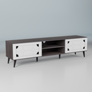 beAAtho Vivid Modern TV Unit – Wooden Entertainment Stand with Storage & Cable Management | Walnut White