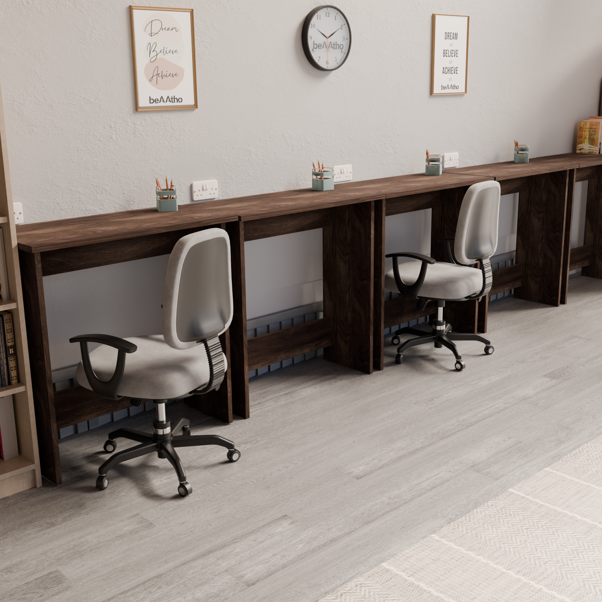 beAAtho Apex Desk for Home Office & Study | Multipurpose Engineered Wood Table with Spacious Top,Premium Finish, Sturdy Legs & Easy DIY Assembly (Brown)