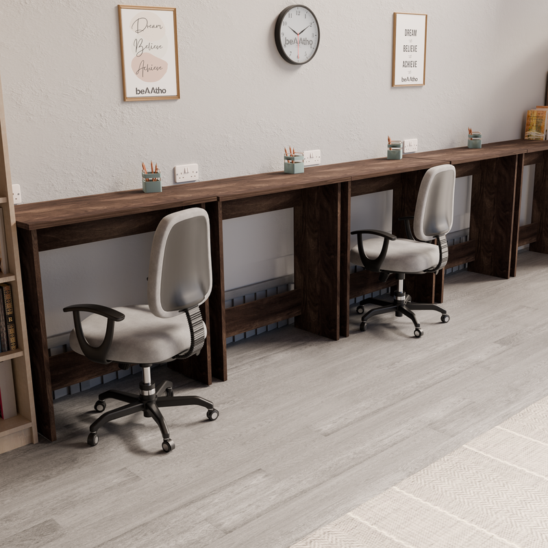 beAAtho Apex Desk for Home Office & Study | Multipurpose Engineered Wood Table with Spacious Top,Premium Finish, Sturdy Legs & Easy DIY Assembly (Brown)