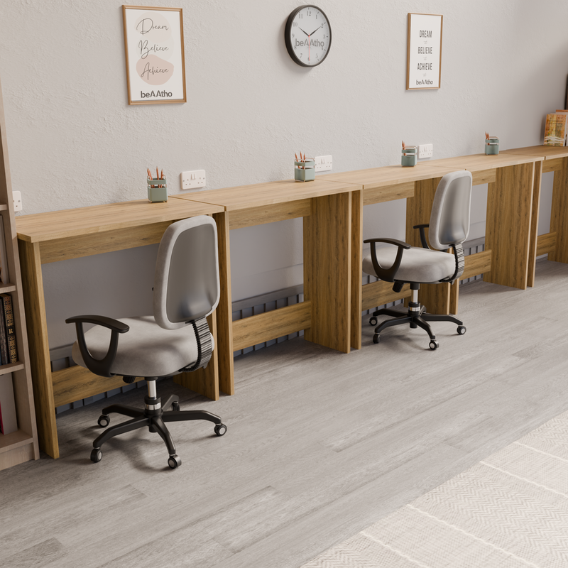 beAAtho Apex Desk for Home Office & Study | Multipurpose Engineered Wood Table with Spacious Top,Premium Finish, Sturdy Legs & Easy DIY Assembly (Brown)