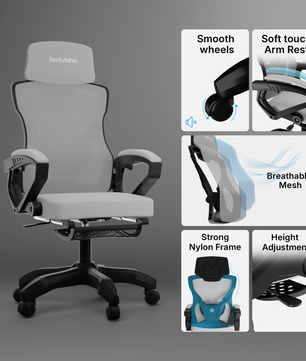 beAAtho Astra: Luxurious Leg Support, 4D Lumbar Support, 145° Recline & Adjustable Tilt Office & Study Mesh High Back Chair