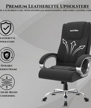 Berlin Orthopedic Boss Chair -3-Year Warranty | Breathable Executive Office Chair | Ergonomic High- Back Chair-Cushioned Seat & Armrests | Metal Base.
