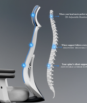 Denver Premium Design High-Back Ergonomic Office Mesh Chair with 3-Years Warranty – 2D Adjustable Headrest, Armrest & Lumbar Support, Metal Chrome Wheelbase-(DIY-Do It Yourself) (White- Grey)