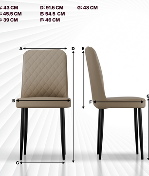 FurniVo IKON Premium Dining Chair with Cushioned Seat & Metal Legs
