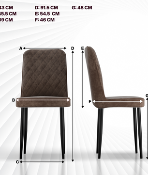 FurniVo IKON Premium Dining Chair with Cushioned Seat & Metal Legs