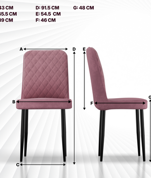 FurniVo IKON Premium Dining Chair with Cushioned Seat & Metal Legs
