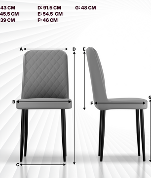 FurniVo IKON Premium Dining Chair with Cushioned Seat & Metal Legs
