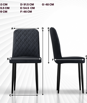 FurniVo IKON Premium Dining Chair with Cushioned Seat & Metal Legs