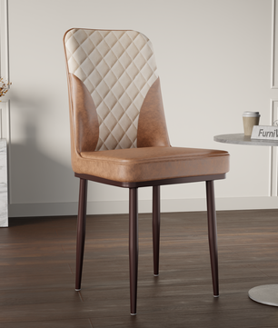 FurniVo IKON Premium Dining Chair with Cushioned Seat & Metal Legs | Premium Accent Chair for Living Room, Bedroom & Balcony | D.I.Y