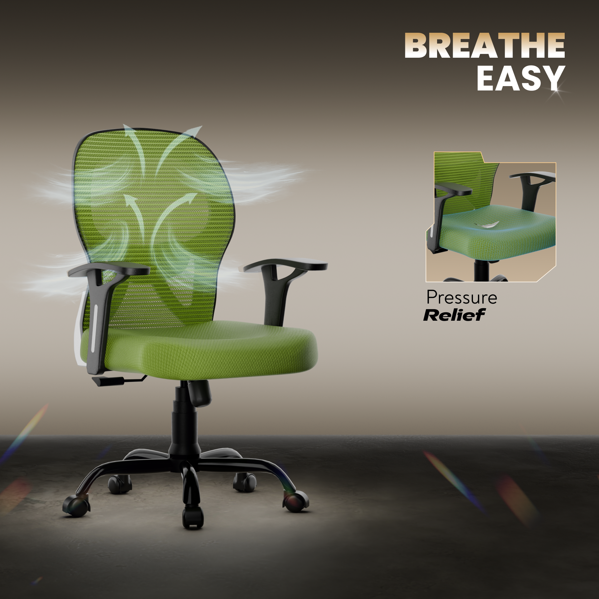 Leo Ergonomically Adjustable Executive High Back Mesh Home & Office Revolving Chair with 3 Years Warranty
