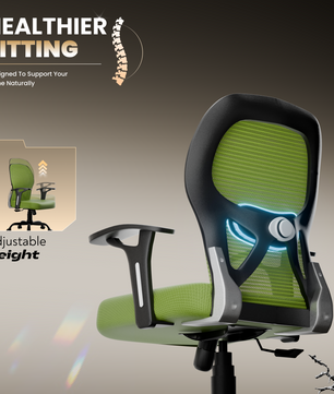 Leo Ergonomically Adjustable Executive High Back Mesh Home & Office Revolving Chair with 3 Years Warranty