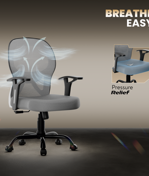 Leo Ergonomically Adjustable Executive High Back Mesh Home & Office Revolving Chair with 3 Years Warranty